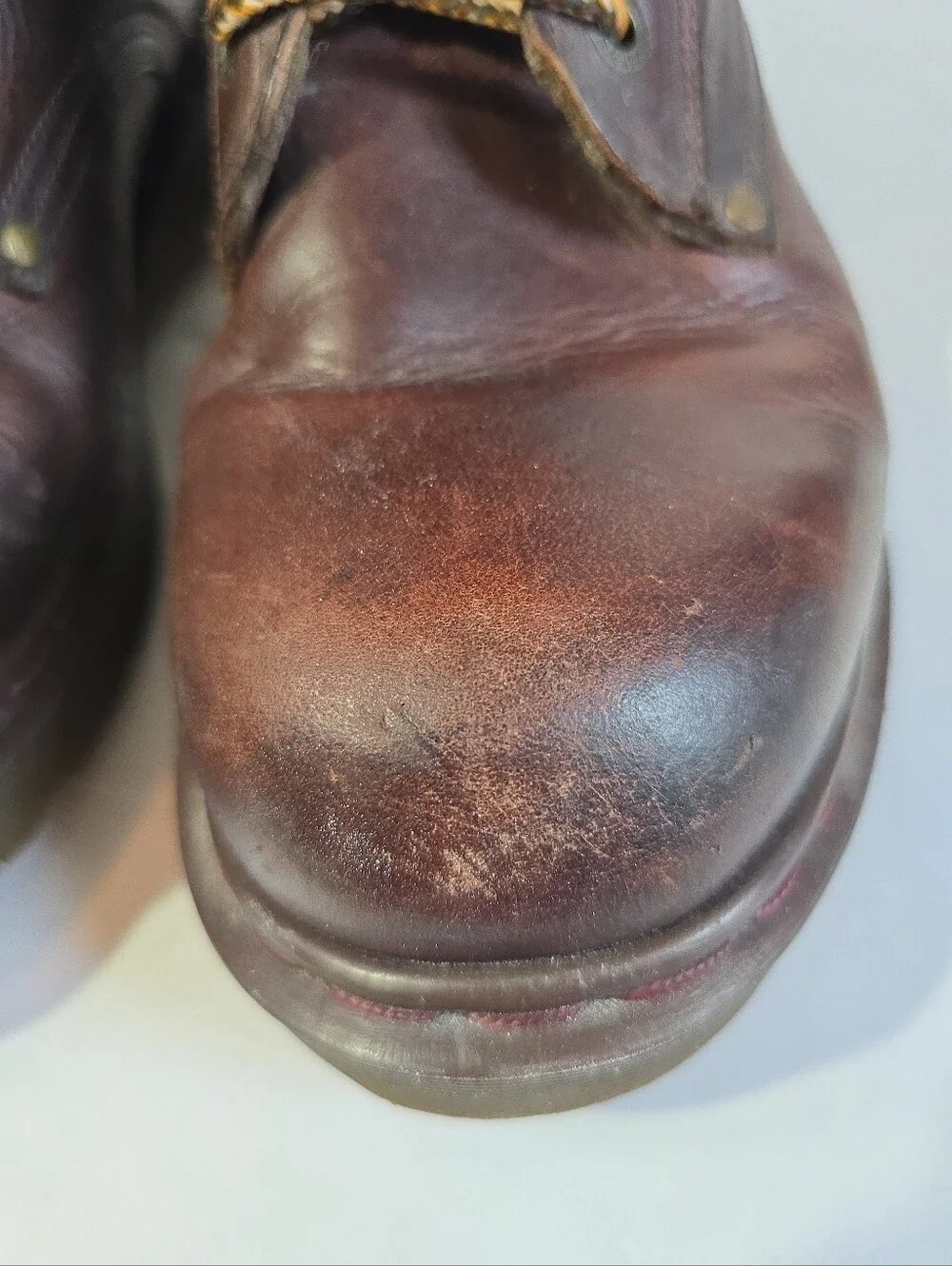 Dr Marten Mens Brown Leather Work Boots - Rugged Lace-Up Style Size 10